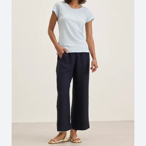 VELVET by GRAHAM & SPENCER Lola 100% Linen Wide Leg Pants Shadow Blue, X-Small - Picture 2 of 12